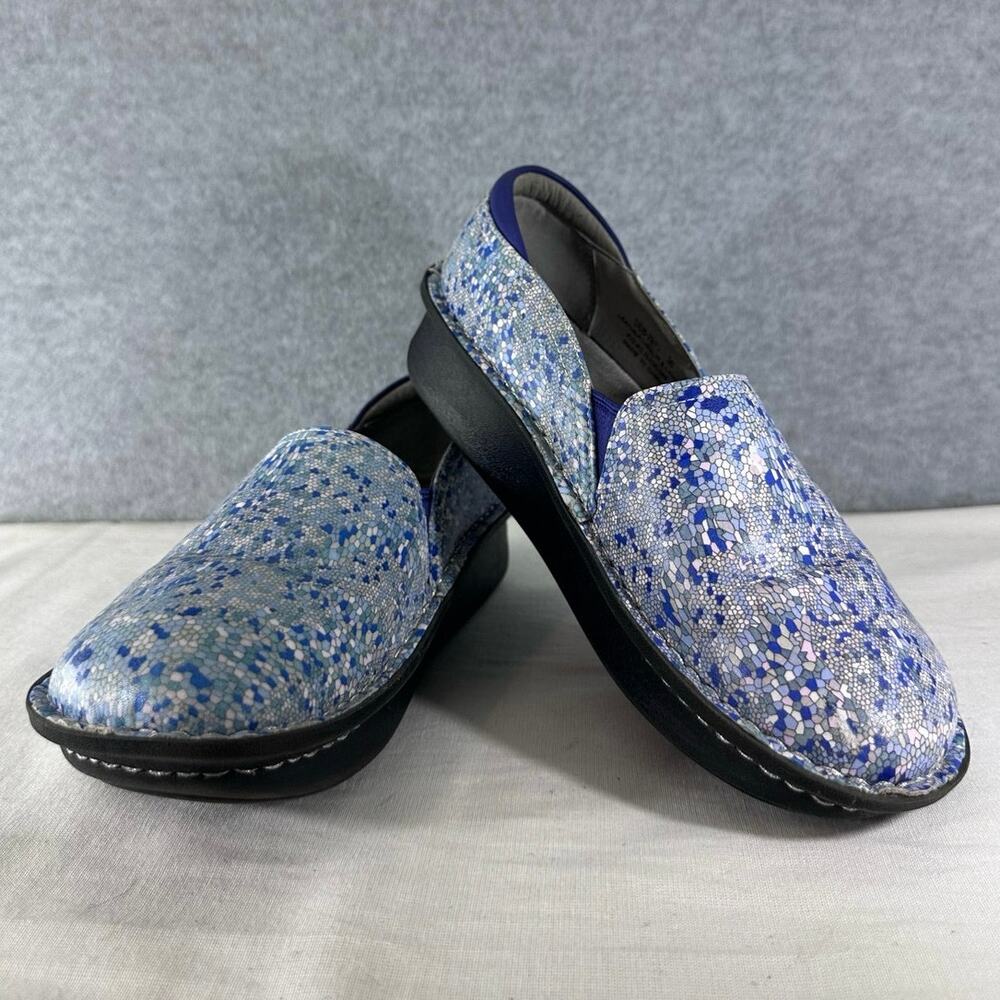Alegria Women’s sz 36 Debra Quarry DEB-7813 Geometric Blue Nursing Shoe Clog